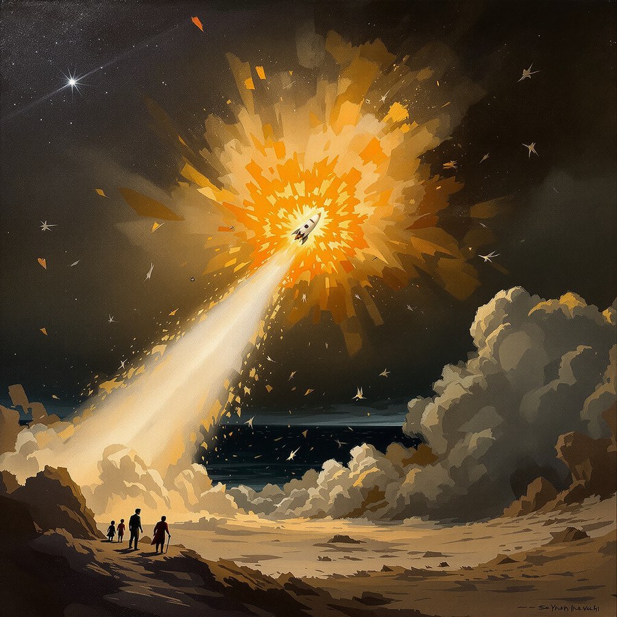 A rocket exploding